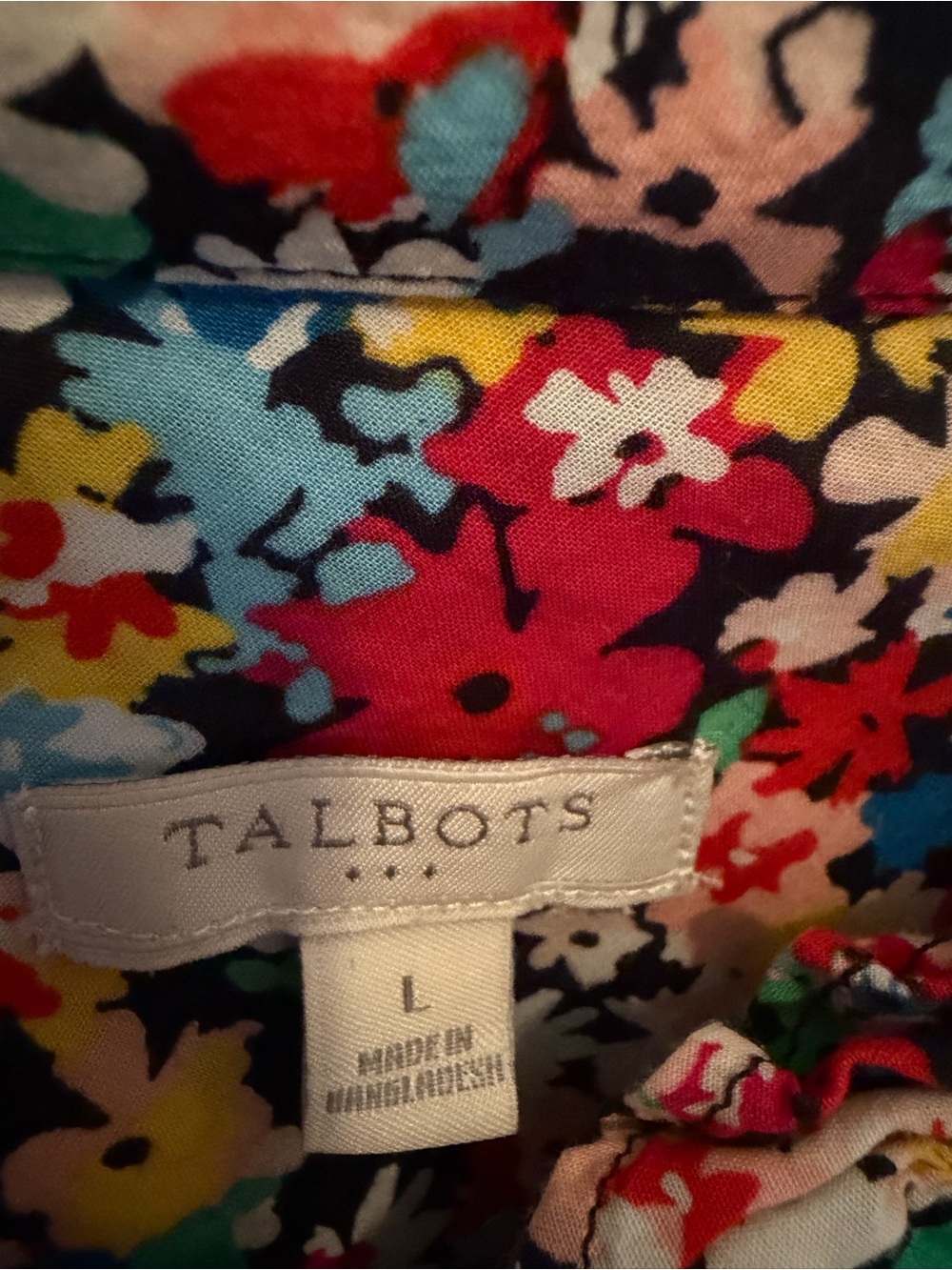 Talbots Multicolor Floral Button-Front Blouse - Picture 3 of 3